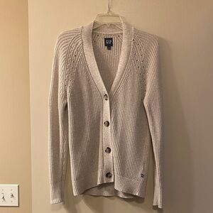 GAP Light Beige Button-Up Cardigan